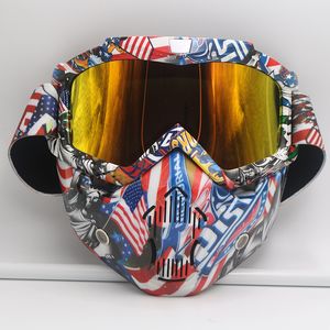 Lunettes de moto avec masque Accessoires de moto Lunettes de moto ATV Ski Sport MX Casque tout-terrain Cyclisme Lunettes de course 220214