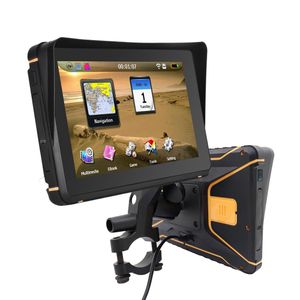 Navegador GPS para motocicleta, navegador GPS de 7 pulgadas, pantalla táctil, resistente al agua, 256Mb, 8GB de memoria interna, sin Bluetooth, visera parasol