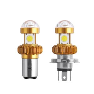 Bombillas de faro LED H4 BA20D para motocicleta con ventilador 20W 6000K luz para motocicleta Chips CSP accesorios para Scooter linterna LED para cabeza blanca