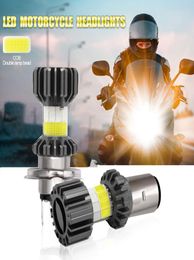 Motorfiets H4 Koplamp BA20D Led-lampen 8 Zijden Cob 6000K Wit Hi Low Lamp Moto Koplamp H17 Scooter mistlampen 12V3804746