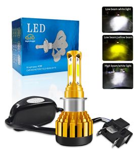 Moto H4 ampoule de phare LED H6 BA20D Kit Conversion HiLo faisceau phare 2 couleurs 3000K 6000K phares de moto 12V 24V3760625