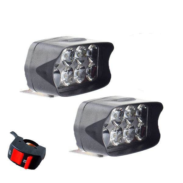 Faros delanteros para motocicleta, focos de 12V y 12w, lámpara antiniebla superbrillante para Moto, luces de conducción auxiliares impermeables para motocicleta