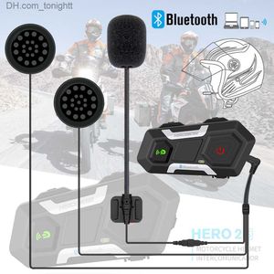 Casque de moto Interphone Bluetooth Casques de communication Interphone étanche 5.0 Interphone Bluetooth sans fil avec radio FM Q230830
