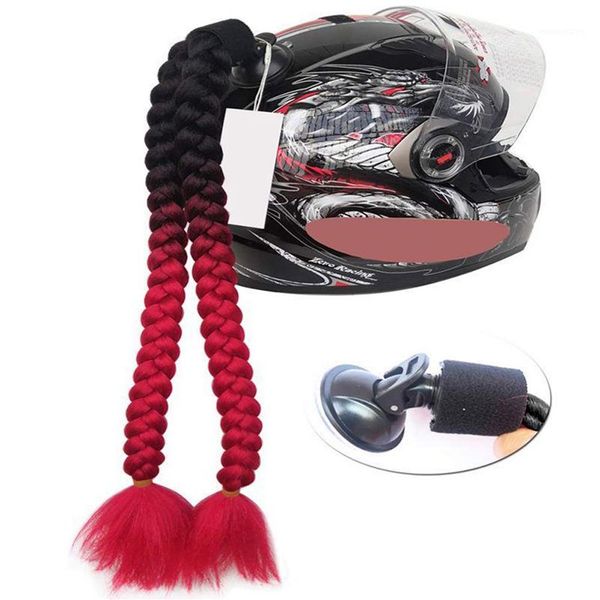 Casques de moto tresses tresses Femme tresses perruque pour casque de moto à double queue de cheval en queue de cochon avec Sucker Bow 7 Colors1335c