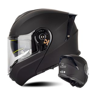 Motorhelm Dubbele lens Volledig gezicht Capacete Locomotief Half Casco De nieuwste modulaire retro -puntcapacete