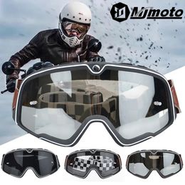 Lunettes de casque de moto rétro Motocross équitation lunettes de soleil de cyclisme coupe-vent Anti sable tout-terrain lunettes universelles 100%-NL 240229