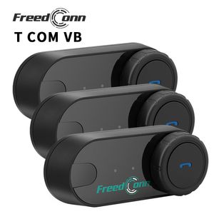 Intercom pour casque de moto 3 ensembles Freedconn TCom VB casque Bluetooth groupe intercomunication système de casque 6 coureurs BT 5.0 FM partage de musique