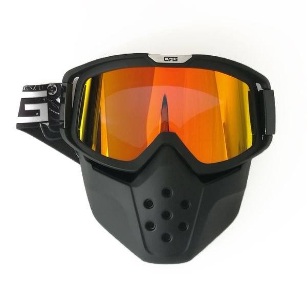 Máscara para casco de motocicleta, gafas desmontables y filtro bucal para casco clásico de Moto de cara abierta Modular, máscara MZ-003310E