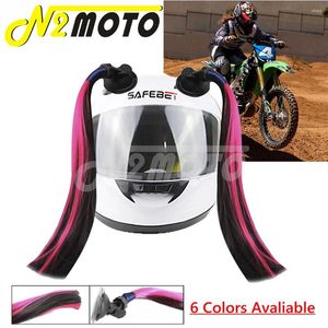 Casques de moto 1 paire Punk Style Twist Dual Pigtails Ponytail Hair Hair Mix Couleur Casque Braids Dirt Bike Full Face Braid