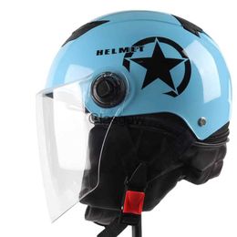 Motorhelmen 1 PC Elektrische Motor Auto Helm Scooter Fiets Open Gezicht Half Baseball Cap AntiUV Veiligheid Harde Hoed fietshelm x0731