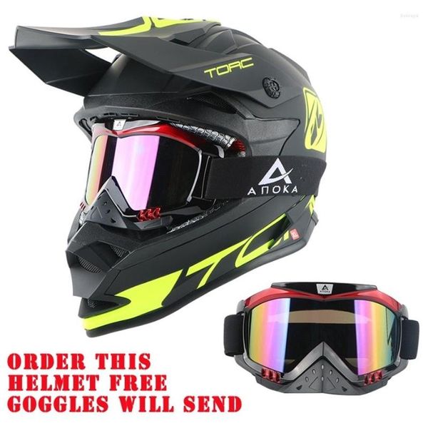 Cascos de motocicleta 1 Uds TORC T32 casco cruzado profesional DOT ATV ECE aprobado moto todoterreno con gafas