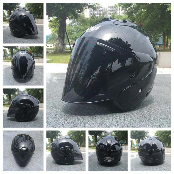 Helmets de motocicleta 2 lentes 2024 Cosco Facinada abierta 3/4 hombres y mujeres Locomot Gjive Racing Capaceto de verano JJ