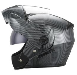 Casques de moto 2021 Lentille à double visière rabattable Motocross Racing Casco Moto Casque de carbone modulaire Helm Safe Moto34669582811108