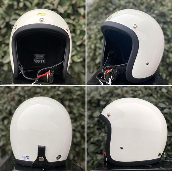 Casques de moto 2022 Style japonais 34 Fibre de verre Open Face Cafe Racer Casque 500TX Scooter Bike Casco Moto Léger Retro6600765