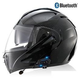 Casques de moto 2022 -Up Casque avec Bluetooth Fl Four Seasons Riding Dual Lens Uni Moto Drop Livraison Automobiles Motos Ot0Qd