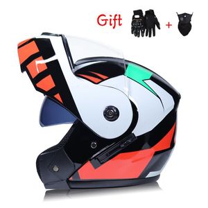 Motorhelmen 2023 EST KLIP UP HELMET MOTORBIKE Modulaire dubbele lens Motocross Moto Crash Full Face Casco Casque