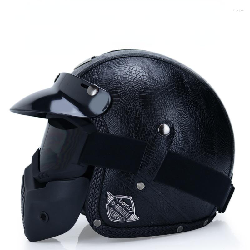 Motorhelmen 2023 Helm Open 3/4 Persoonlijkheid Men's Dames Retro Cascos Para Moto Face