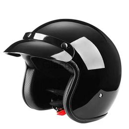 Motorhelmen 2023 Vintage open helm Motor open helm Retro 34 Helm Casco Moto Jet Scooter Fietshelm Retro goedgekeurd Casque x0731