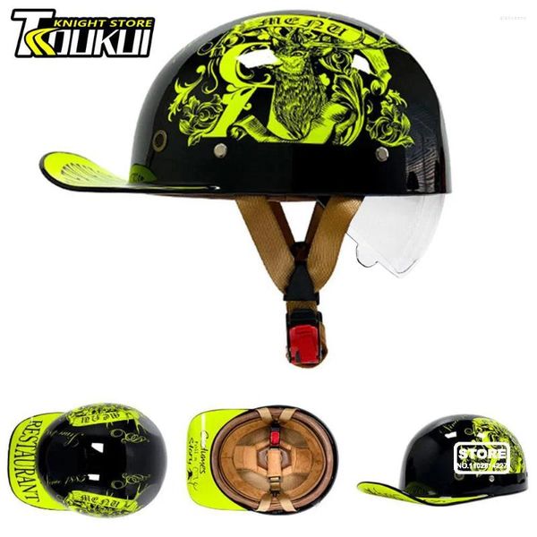 Casques de moto 2024 Casque Capacete de Moto Casco Demi Casquette de baseball Cyclisme Hommes Femmes