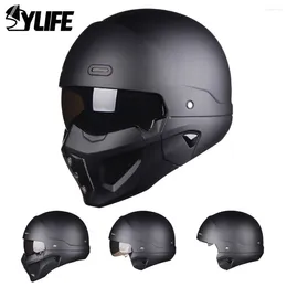 Motorhelmen 2024 Modulaire Helm Retro Afneembare Vintage Casco Moto Capacete De Four Seasons DOT-certificering