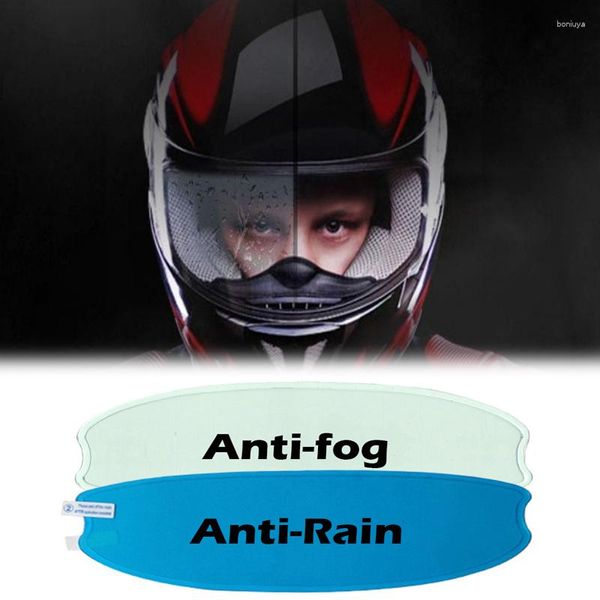 Cascos de motocicleta 2 unids Casco Anti-Fog A prueba de lluvia Lente de película transparente Durable Nano Coat Etiqueta Accesorios de conducción de seguridad