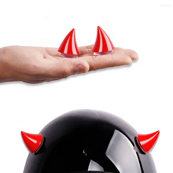 Casques de moto 2pcs Décoration de casque Horne de caoutchouc diable avec aspiration décor pour moteur de cadrages accessoires