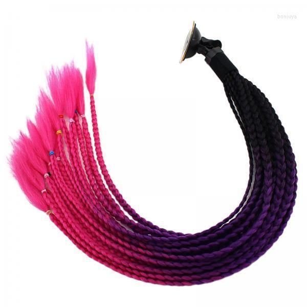 Casques Moto 2x Dreadlocks Femme Homme Ponytail Braid Motocross Punk 55cm - Noir Rose Rouge