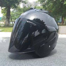 Casques de moto 3 demi-casque noir brillant hommes et femmes hors route été descente course montagne cross casco capacete