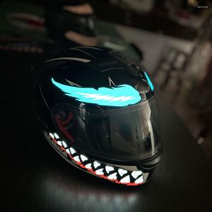 Cascos de motocicleta, 3 modos intermitentes, tira de luces LED para casco, raya de señal nocturna, pegatina luminosa modificada brillante