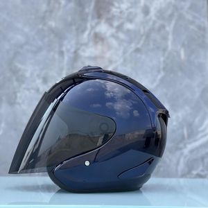 Cascos de motocicleta 4 medio casco púrpura brillante Racing Open Casco Cassque ECE aprobado masculino y femenino