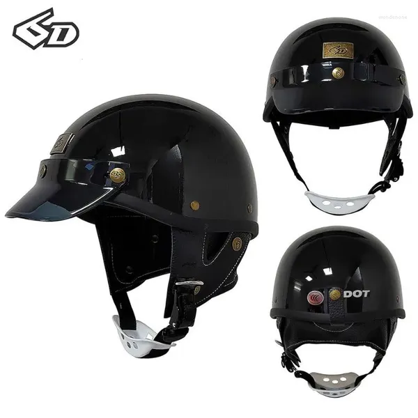 Helmets de motocicleta 6D Retro Hombres de casco para hombres Scooter livianos Accesorios de material de material ABS ABS