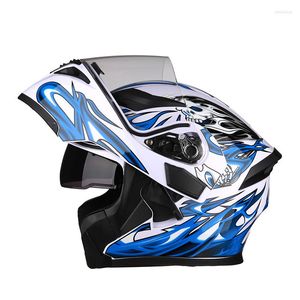 Motorhelmen 805 Capacete Casque Moto Flip Up Dual Visors Full Racing Helmet Casco Sizem-3XL