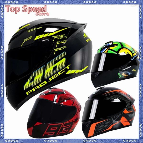 Cascos de motocicleta ABS Casco Cara completa Big Tail Racing Off-road Running Hombres Mujeres Cuatro estaciones