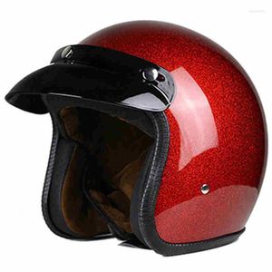 Cascos de moto ABS Open Women Femme 3/4 Chopper Bike Helmet Face Vintage