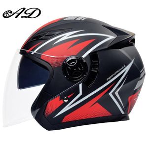 Motorhelmen AD 3/4 Smart Helmet Men en Women Light Battery Car Sunscreen met USB LED Four Seasons Universal