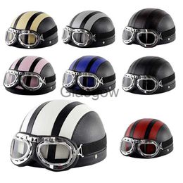 Cascos de motocicleta Cascos para adultos Casco de motocicleta retro de medio crucero Casco de motocicleta Scooter para Harley Vintage ALEMÁN Motocicleta Moto x0731