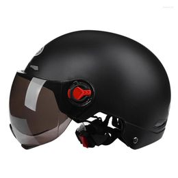 Casques de moto Casque de protection contre les accidents de moteur pour adultes Respirant à visage ouvert Demi-casque dur Flip Up Downhill Engine avec patch réfléchissant