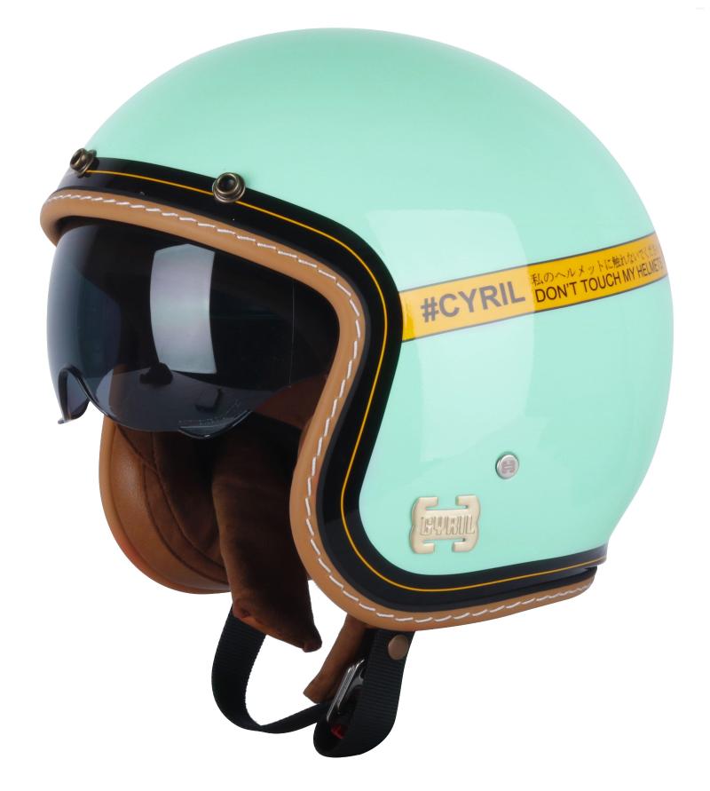Capacetes de motocicleta adulto rosto aberto meio couro capacete moto vintage 3/4