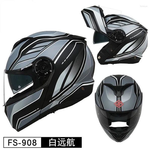 Casques de moto Adultes Casque de moto Double Visors Dirt Bike Crash Anti-Fog Full Face Moto Casco Go Kart Scooter Motor Car