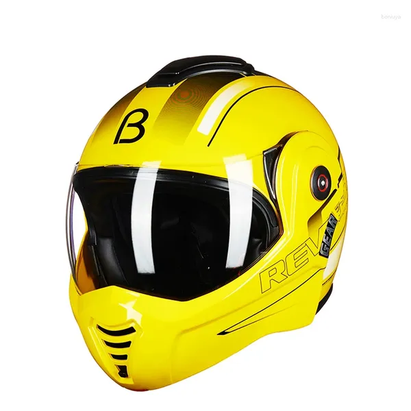 Casques de moto Beon Black Safety Protection Full Face Face Face Urban Streed Bike Casque European et American HeadFor Racing Cascos da Moto