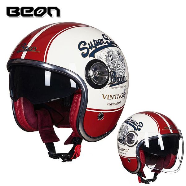 Casques de moto beon casque double objectif moto casco ge ouvert vintage capacete casque scooter ouvert