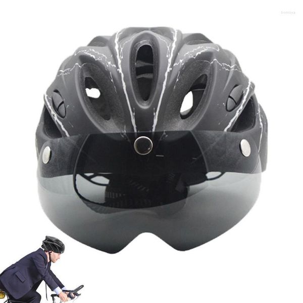 Cascos de motocicleta Bicicleta con gafas magnéticas Montaña para hombres Mujeres Tamaño ajustable Seguridad Adultos Accesorios de bicicleta