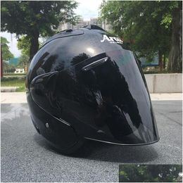 Cascos de motocicleta Medio casco negro Deporte al aire libre Hombres y mujeres Carreras Cara abierta Dot Appd Drop Entrega Automóviles Motocicletas Acceso Ot5Kx