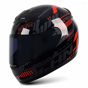 Cascos de motocicleta Negro Rojo Pulso Cara completa Racing Resistente al desgaste Motocross Protección transpirable Equipo anti-caída S-XL