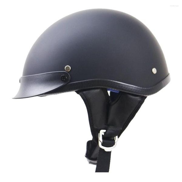 Casques de moto noir rétro casque Vintage ATV demi-visage Moto Casco Crash Moto tête protecteur DOT Certification