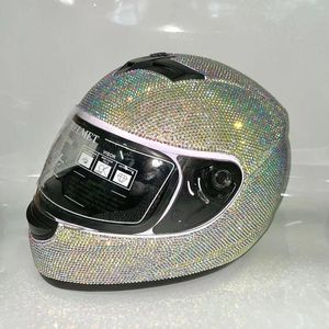 Motorhelmen Bling Crystal Diamond Bike Helmet Rhinestone