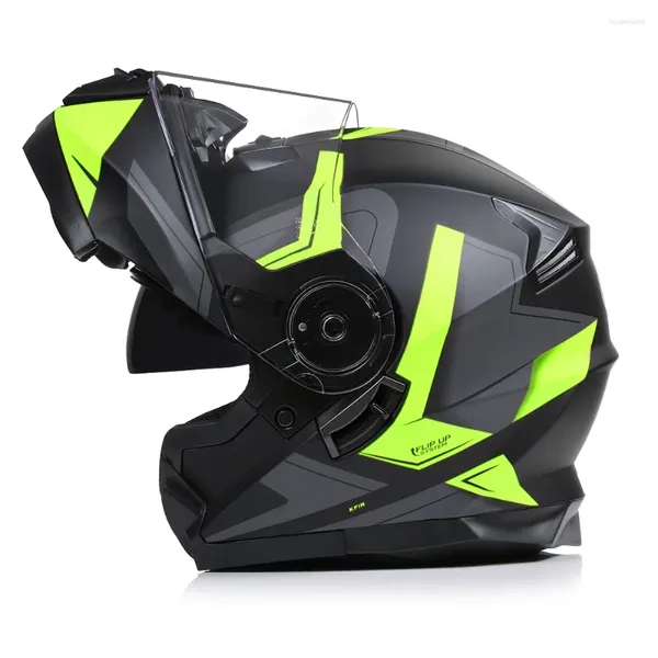 Cascos de motocicleta Marca Modular Moto Casco Flip Up Cascos Full Face Street Touring Casque Dual-Lens Hombres Mujeres ECE DOT