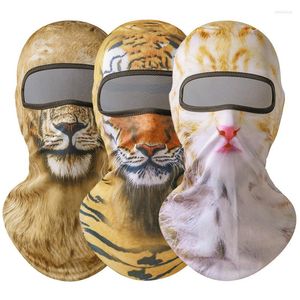Motorcycle Helmets Breathable Balaclava Full Face Mask For Men Women 3D Animal Print Funny Halloween Neck Warm Dustproof Riding Headgear