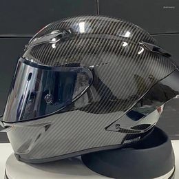 Motorfietshelmen Bright Black Helmet Mannen en vrouwen rijden Volledig gezicht Motocross Motobike Big Spoiler