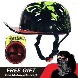 Motorhelmen BULLBIKER Open Half Helm Vintage Retro Mannen Vrouwen Baseball Cap Voor Rijden Crash Scooter Cruiser Chopper